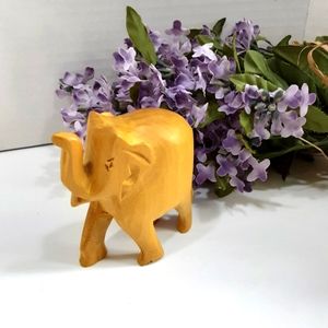 Small Hand Crafted Wood Elephant Figurine 3" Home Decor African Animals